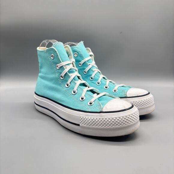 Converse Shoes Womens 6.5 Blue Chuck Taylor All Star High Top Platform Sneakers - Picture 2 of 9